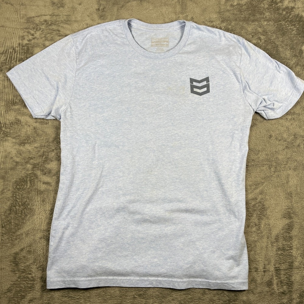 MTN OPS T Shirt Men Large Gray Heather Chevron Logo Short Sleeve Cotton Pullover